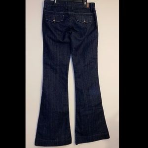 Guess dark wash denim wide leg bell bottom jeans pants guess jeans guess pants